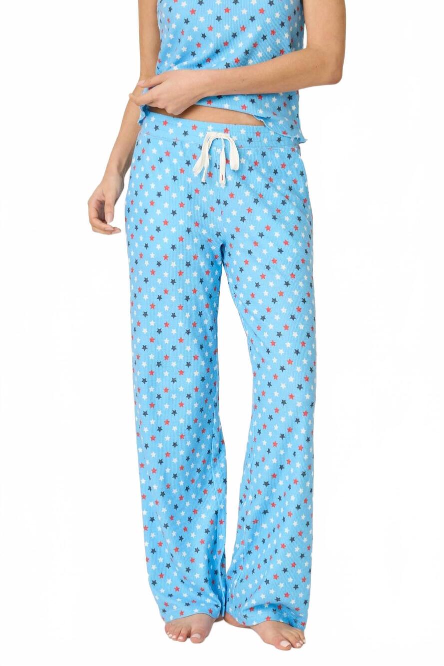 NEW PJ SALVAGE star spangled summer pajama pants in bay blue